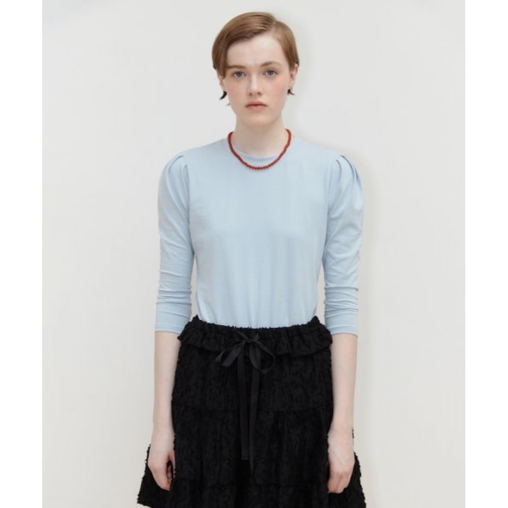 SINOON パフスリーブ T-シップ (スカイブルー)