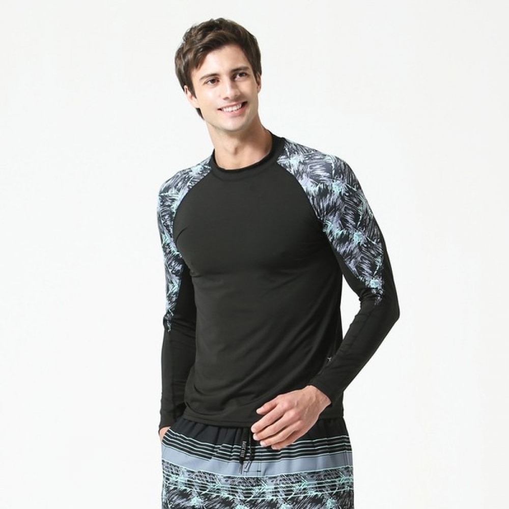 (ベーシックエル) ベーシックエルメンズジオメトリックラッシュガード BEM-S903K