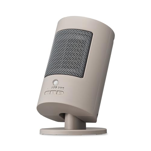 【足元から膝上まであたたか】ドウシシャ セラミックヒーター 上下自動首振り 人感センサー付 送風機能付 モカ