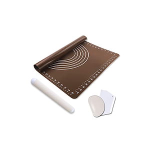 Better Stars クッキングマット 大きいサイズ 50*40CM シリコンマット シリコン ゴム マット 製菓マット パンマット 目盛り付きマット スクレッパー キッチン用 麺棒一つ/びスクレ