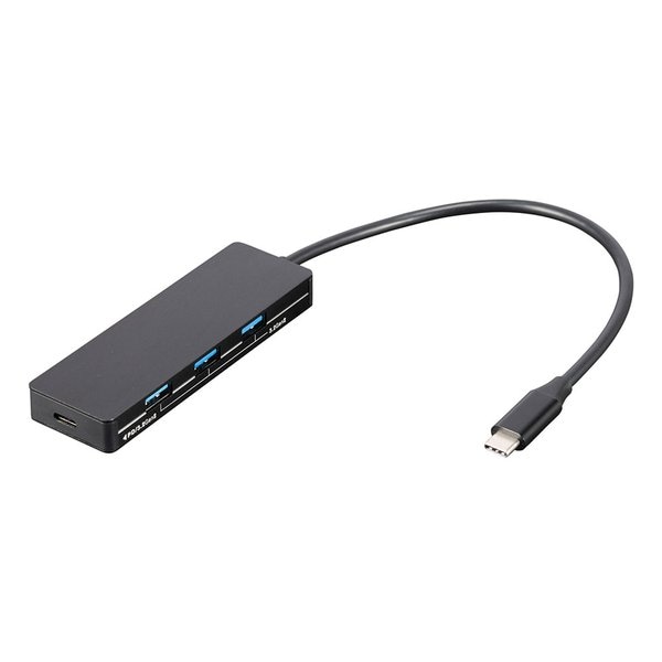 STIXシリーズ PD対応USB3.2Gen2 Type-C4ポート変換アルミハブ ブラック UH-C3334BK ブラック