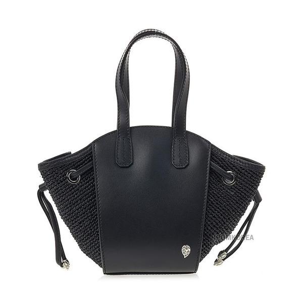 [ヘレンカミンスキー] SS25 女性ファイト ラフィア トートバッグ BAG51737 BLACK CHARCOAL