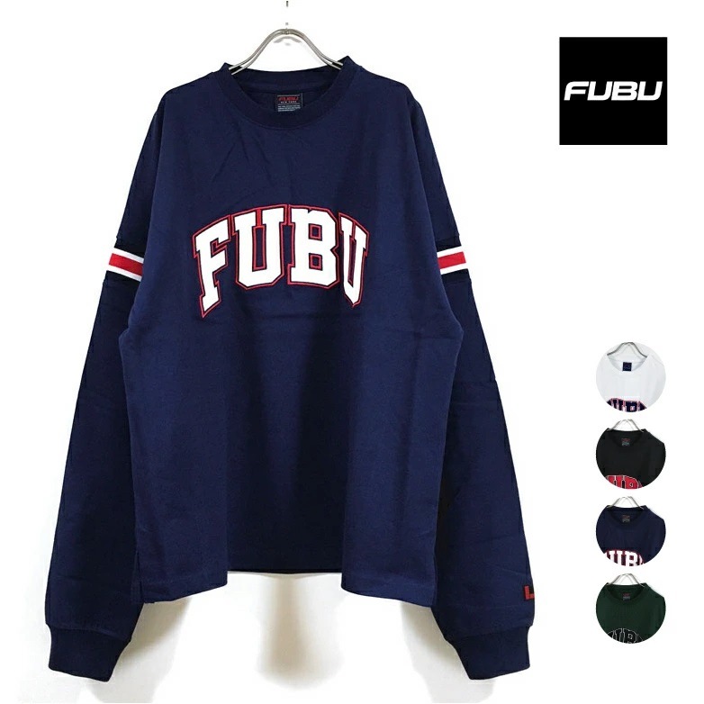 FUBU フブ Logo L/S Tee 長袖 Tシャツ FAU-22706 メンズ 送料無料 ロゴ刺繍 クルーネック ビッグシルエット tshirt トップス ストリート系