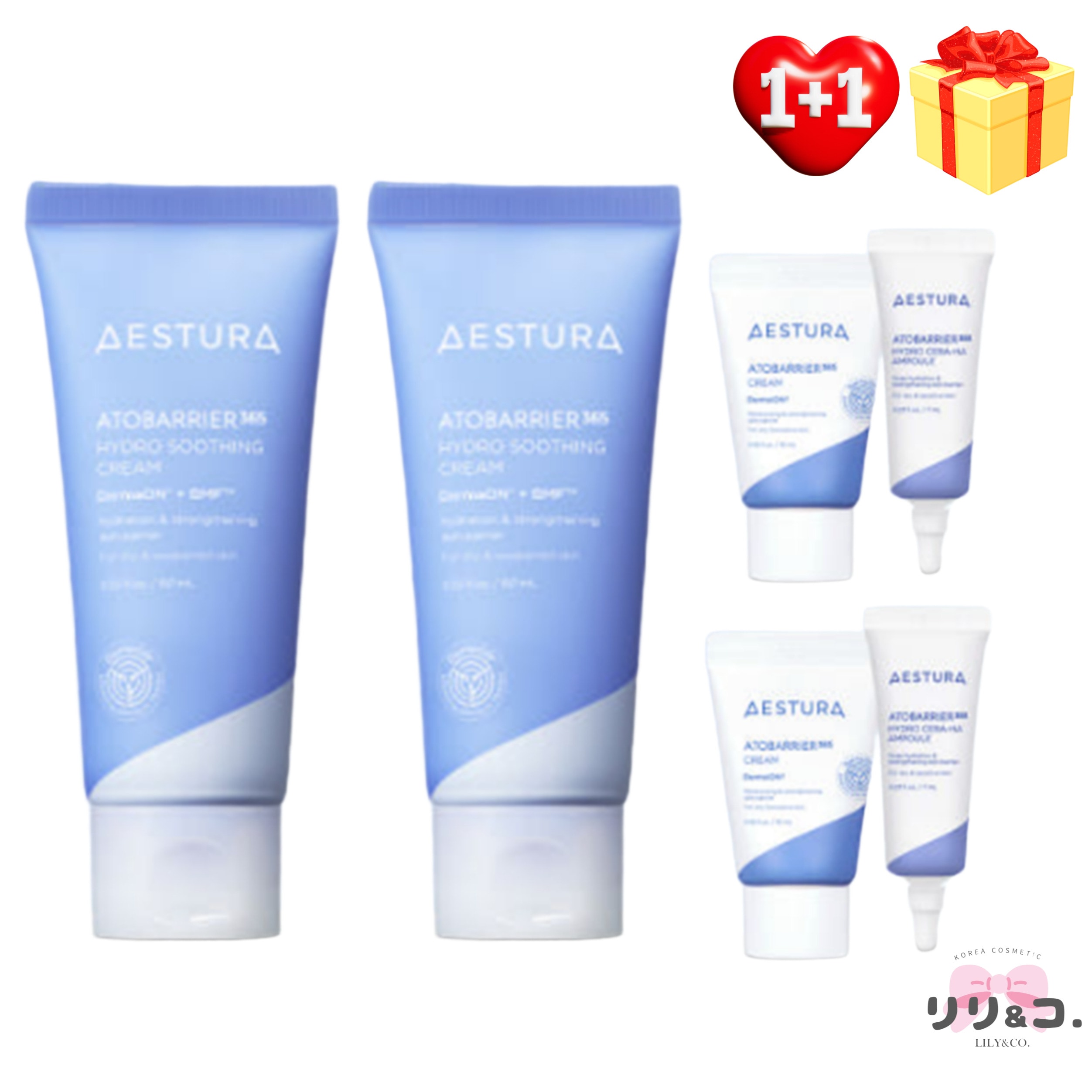 [Q10人気 1+1] アトバリア365 ハイドロスージングクリーム 60mL＋60mL 合計120mL 保湿 トラブルケア ニキビ跡 色素沈着 赤み 鎮静 韓国コスメ うるおい