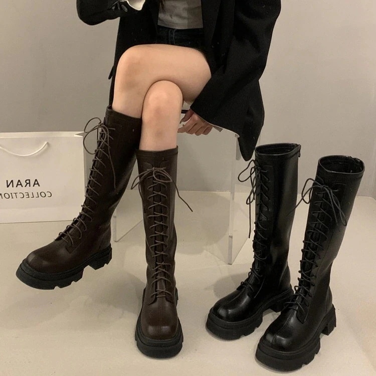 新作 レディース ブーツ ロー今週の割引は 25% オフですヒール 靴 騎士ブーツ ミドルヒール 美脚 厚底ブーツ ハイカット シューズ 厚底シューズ ロングブーツが復活！ 福袋