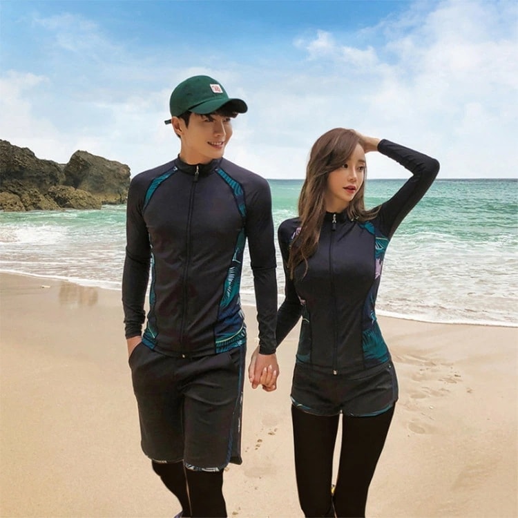 【新品】男女8点セット ペア水着 フィットネス ペアルック カップル水着 レディース ラッシュガード UVカット 体型カバー メンズ水着 メンズ ビーチパンツ サーフパンツ mizugi ミズギ 男女