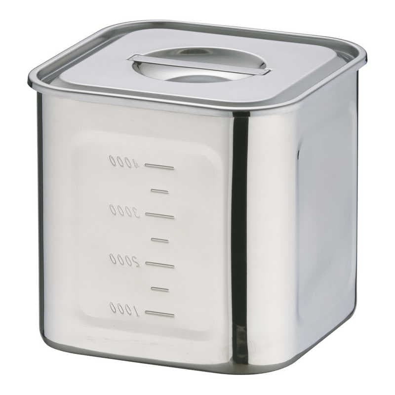 三宝産業　エコクリーンUK18-8深型角キッチンポット 18cm 　AEK1308