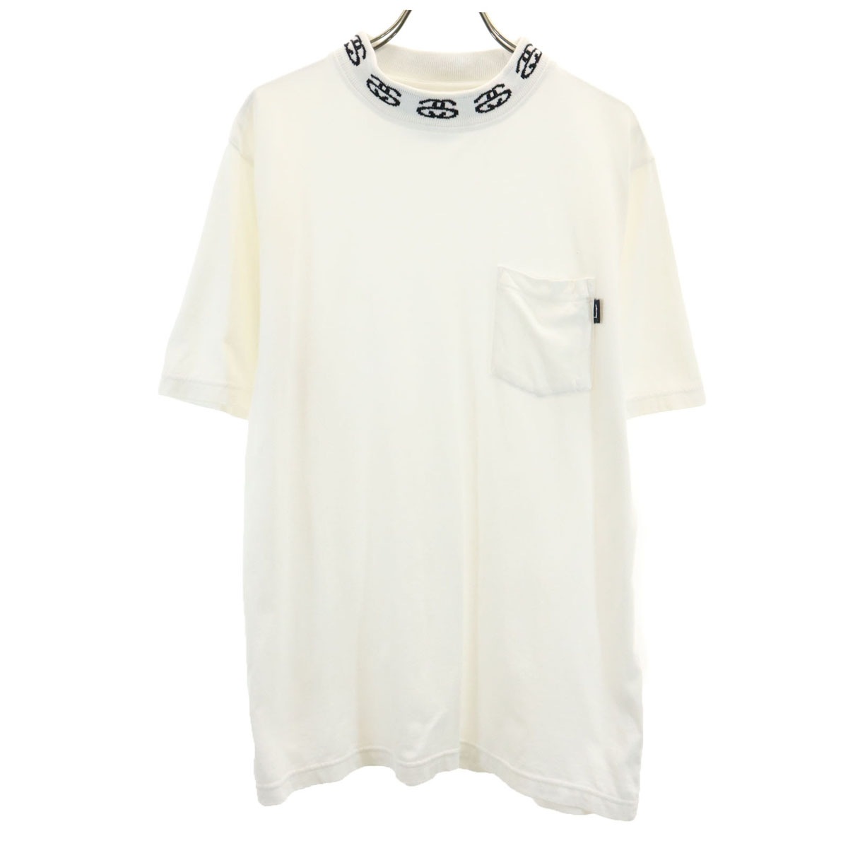 半袖 ポケット付き Tシャツ S ホワイト メンズ 古着