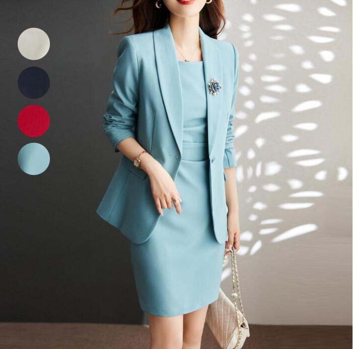 即日発送高品質 新着 スーツセット ２点セット 女性 ファッション エレガント レディース 女性 通勤スーツ キレイめ ワンピースシーツ 無地 パーティー 宴会 発表会 フォマール オフィス OL 一 4,774円