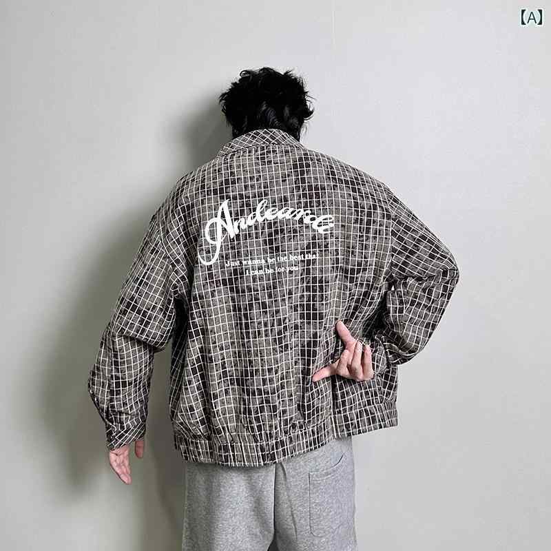 アウター メンズ カジュアル おしゃれ アメリカン レトロ ヴィンテージ風風 ダメージ 加工 チェック ジャケット レディース ジャケット トレンディ