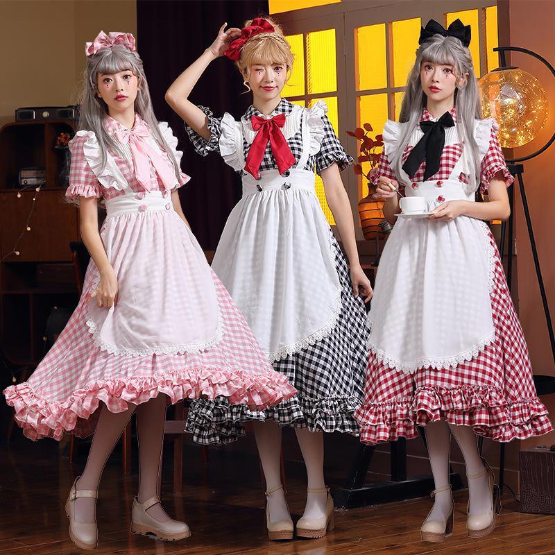【新タイプ追加】コスプレ 仮装 メイド 服 ゴスロリ 萌え コスプレ 衣装 仮装 女装 フリル ロリータ かわいい カチューシャ 付き セットウェイトレス レディース コスチューム 5,146円