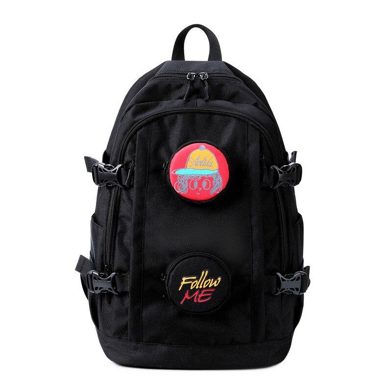 可愛いリュックサックメンズ韓国大容量レディース通学パソコンバッグ高校生人気リュックカバー防水軽量耐摩耗ズックバッグスクールバッグ黒