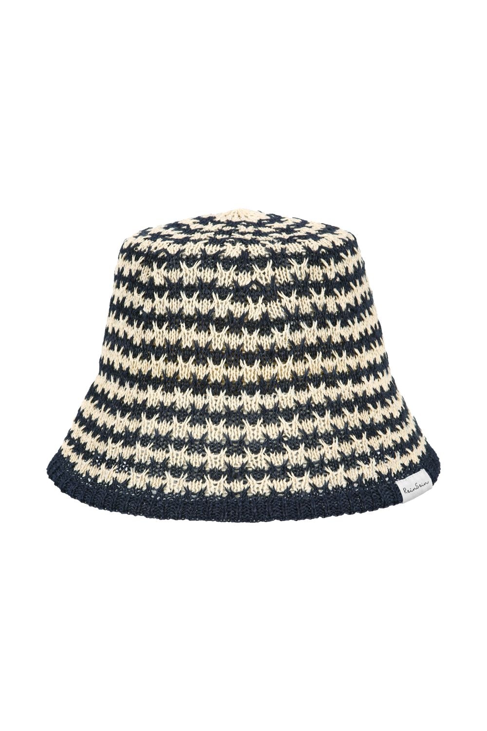 나비 스트라이프 네이비 니트 버킷햇