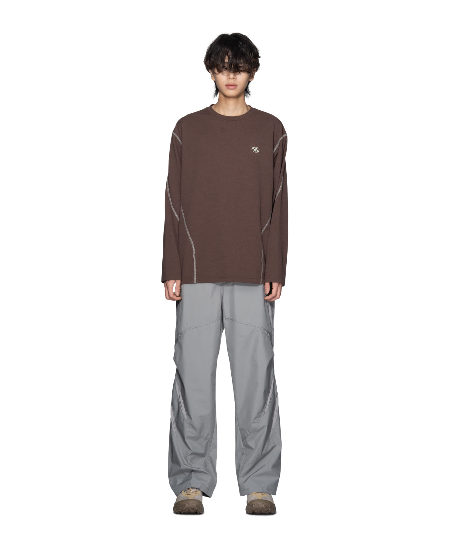 【SANSANGEAR】 23FW STITCH LONG SLEEVES : BROWN
