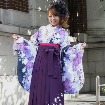 入園入学祝い 卒業式袴セット2尺袖着物＆袴 女 袴セット 女 レンタル