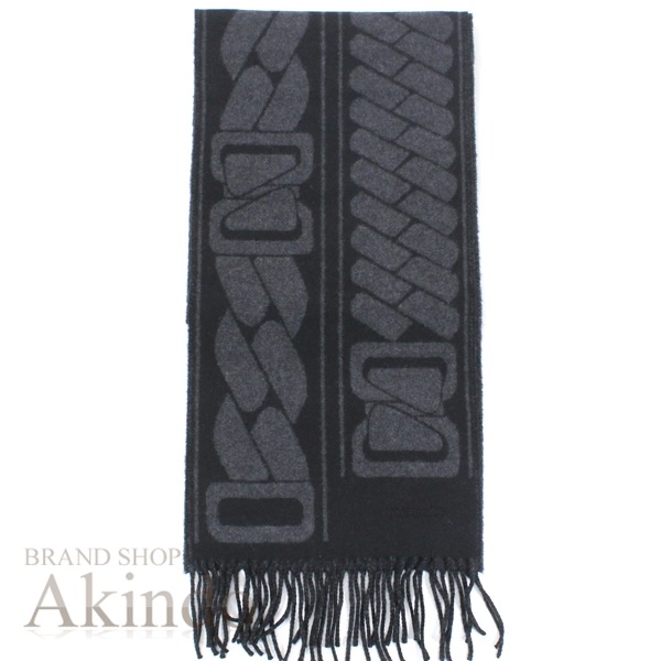 【新品】エルメス マフラー クリック・セ・ヌエ 黒 ブラック グレー フリンジ カシミア 100% メンズ レディース HERMES ギフト 人気 おしゃれ かわいい ブランド プレゼント ウィンター