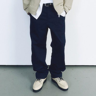 コットンのストレートパンツ 4568 ダークネイビー 6,832円