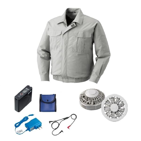 KU90550 空調服 綿薄手 FAN2200G/LISUPER1セット シルバー L