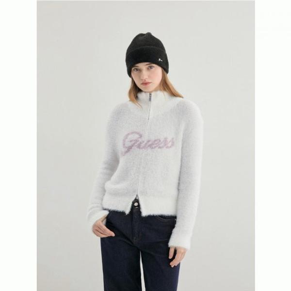 女性 guessロゴ ウィングヤーン ジップアップ YP4S3665