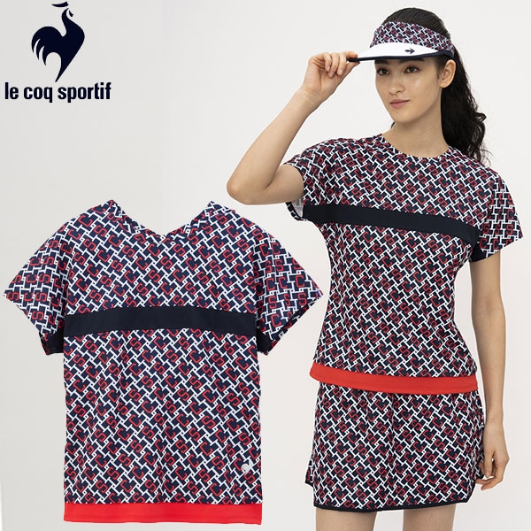 le coq sportif ルコック テニス レディース 2wayゲームシャツ テニス QTWXJA03-NV 半袖 前後2way 即納