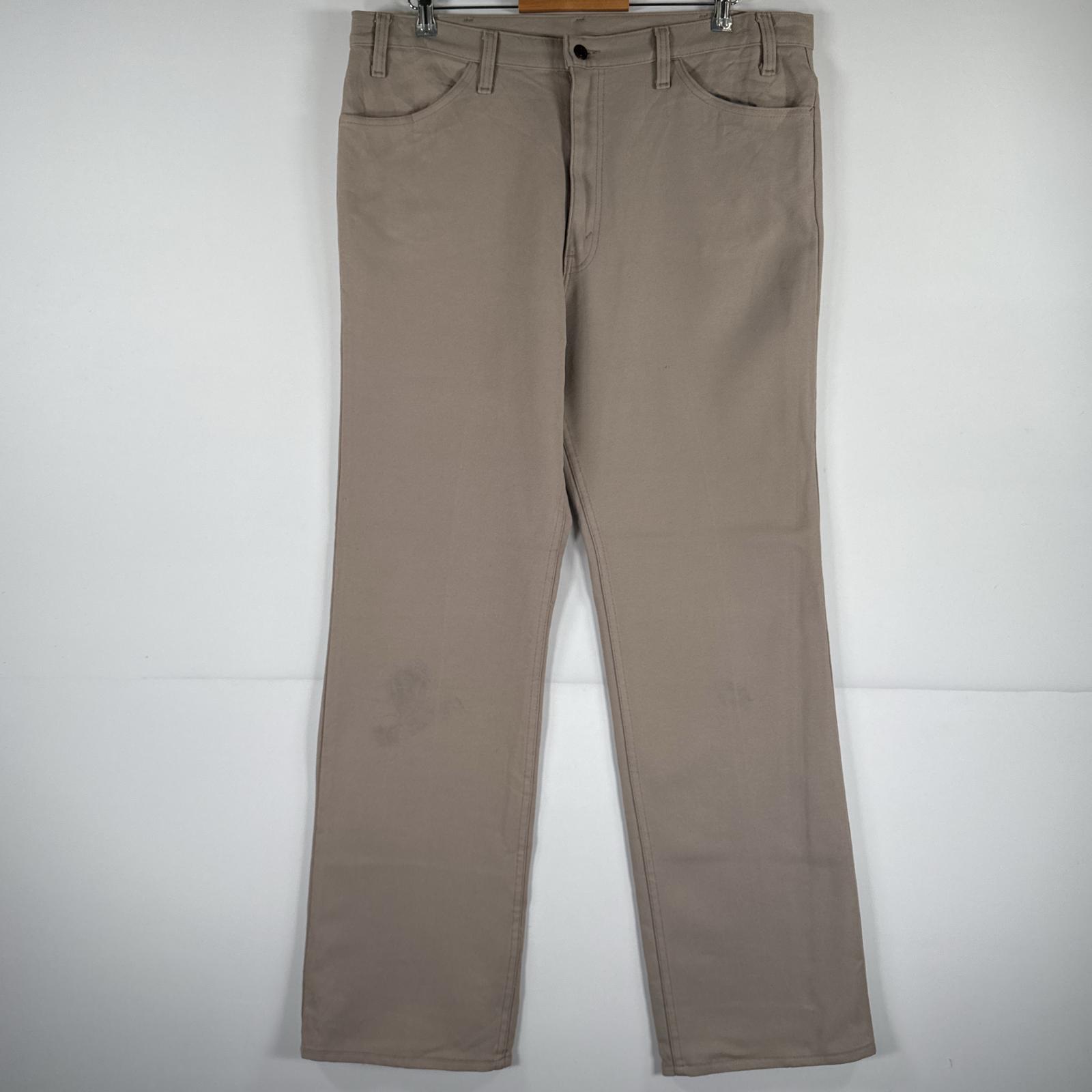 古着 90s/90年代 USA製 スラックスパンツ ランチャーパンツ フレア ブーツカット 大きいサイズ w40 L34 ベージュ メンズ