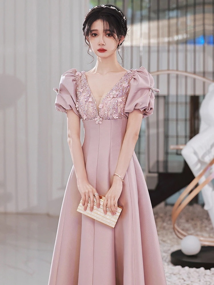 パーティードレス結婚式ドレスロングドレスベアトップ二次会披露宴上品ドレスウェディングドレスパーティーお呼ばれドレス