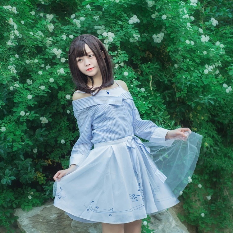 アニメ恋とプロデューサー女性主悠然とした日常ワンピースコスプレ服ネックレス
