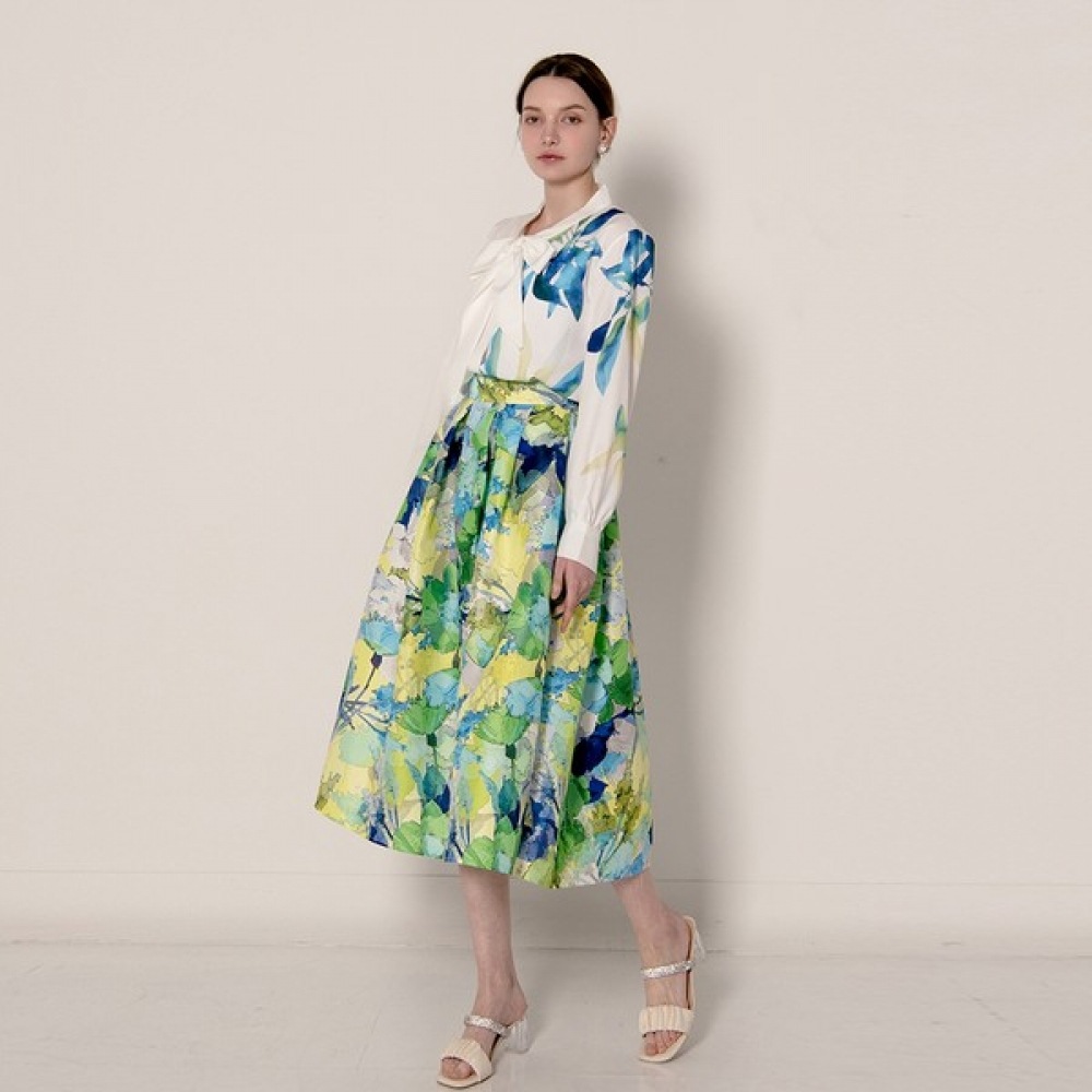 (マックス・カルティッジョ) スプリングフラワーペインティングスカート