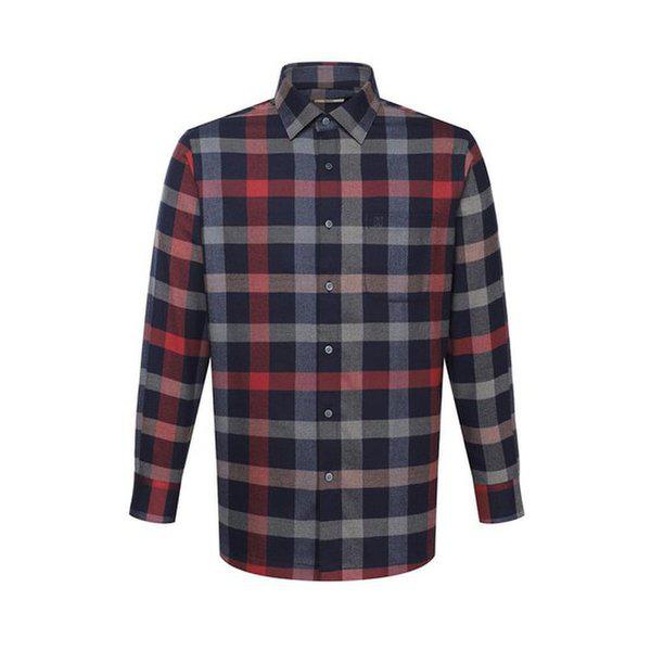 起毛ポリ混紡スーパービッグチェックシャツ レギュラーフィット ネイビー___DKW2SHCL144N1