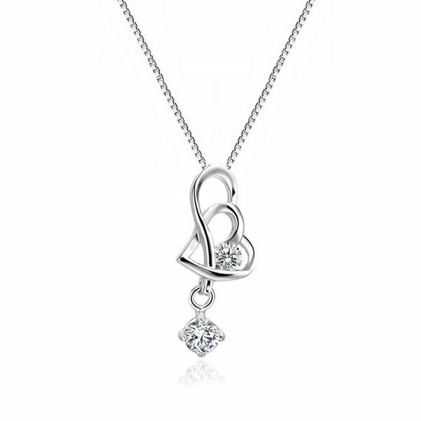 ハートデザインキュービックジルコニアネックレス送料無料！ ルピス
