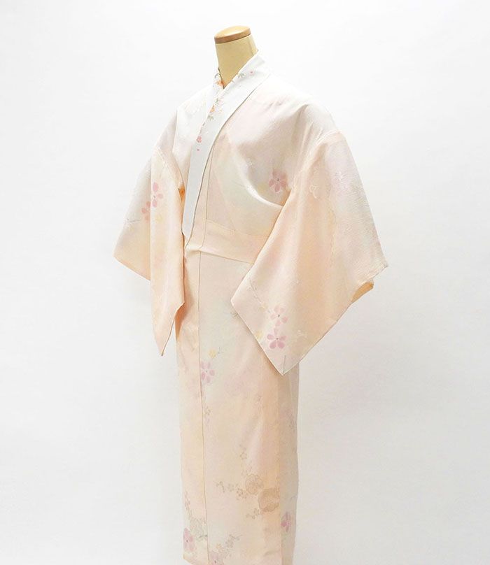 長襦袢 未着用美品 正絹 梅花模様 身丈135.5cm 裄丈66.5cm 長襦袢 未使用 新古品 着物 i4032