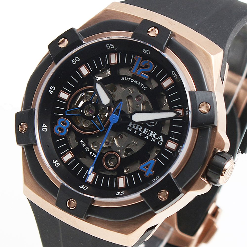 ブレラ ミラノ BRERA MILANO 腕時計 SUPERSPORTIVO EVO スーパースポルティーボ エヴォ BMSSAS4502 メンズ 自動巻き ブラック ブルー