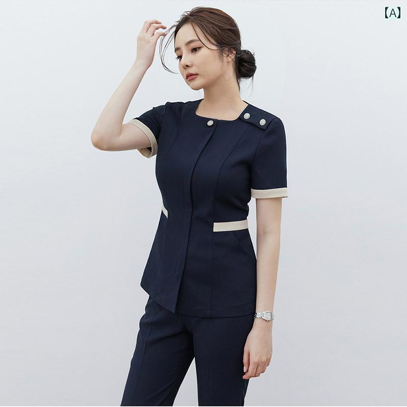 [お勧め商品]エステ ユニフォーム 制服 サロン スパ マッサージ リラクゼーション エステシャン セラピスト 韓国 美容師 レディース フットバス クラブ 美容院 管理 春夏