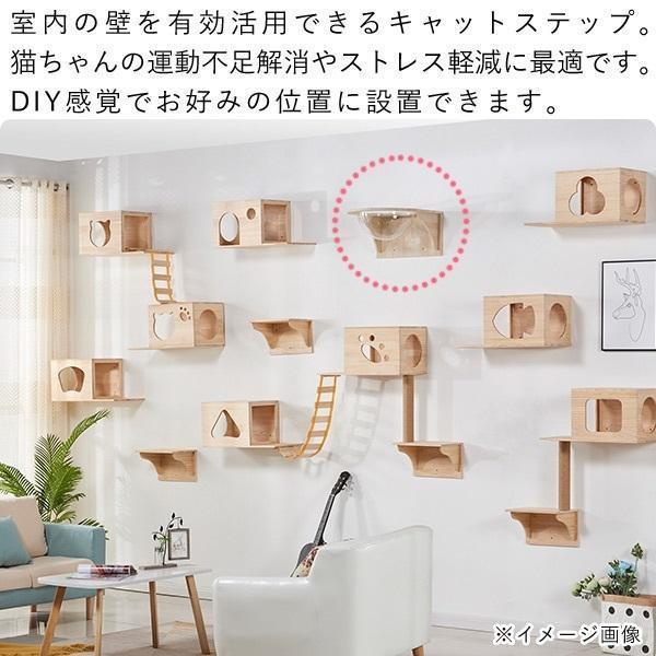 棚板 壁 壁付け 猫用 木製 diy 猫 キャットカプセル キャットステップ 【1～3日で出荷】キャットウォーク ベッド 棚 カプセル型 透明 幅35cm 木 手作り