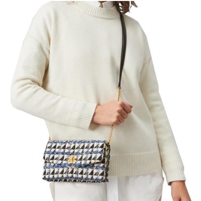 80423 KIRA CHEVRON TWEED CHAIN WALLET