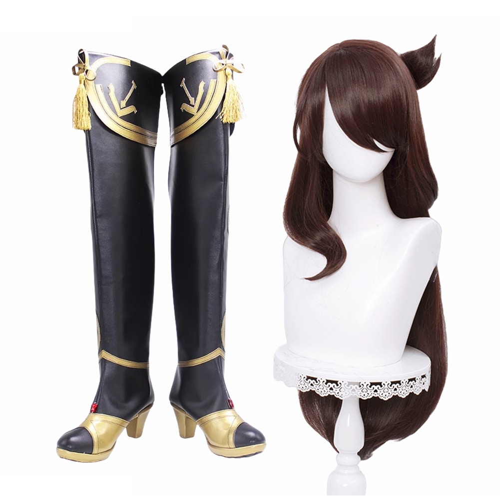 コスプレ靴 北斗 ほくと ブーツ ウィッグ付き コスプレ 演出服 アニメ 祭り ハロウィン クリスマス 学園祭 文化祭 仮装