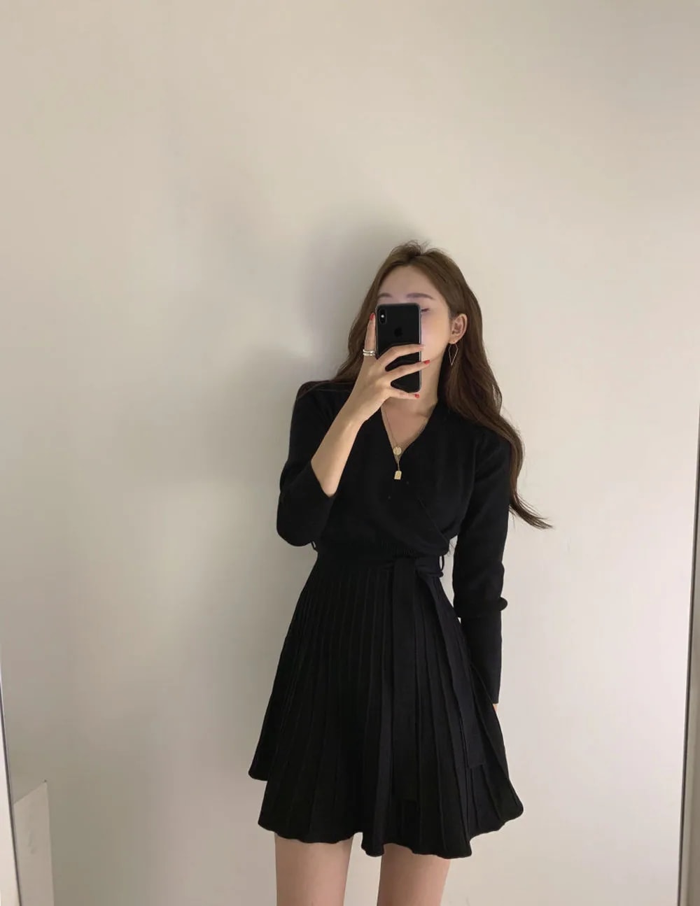 ワンピース ミニ ショート 膝上 長袖 フレア 切り替え ウエストマーク ウエストリボン かわいい 大人可愛い きれいめ 上品 おしゃれ こなれ感 ラフ ガーリー エレガント かっちり ラブリー キュ