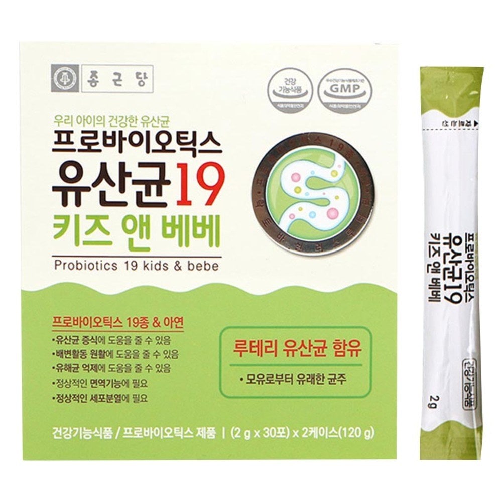 ジョングンダンプロバイオティクス乳酸菌19キッズ＆ベベ (60gx2個)