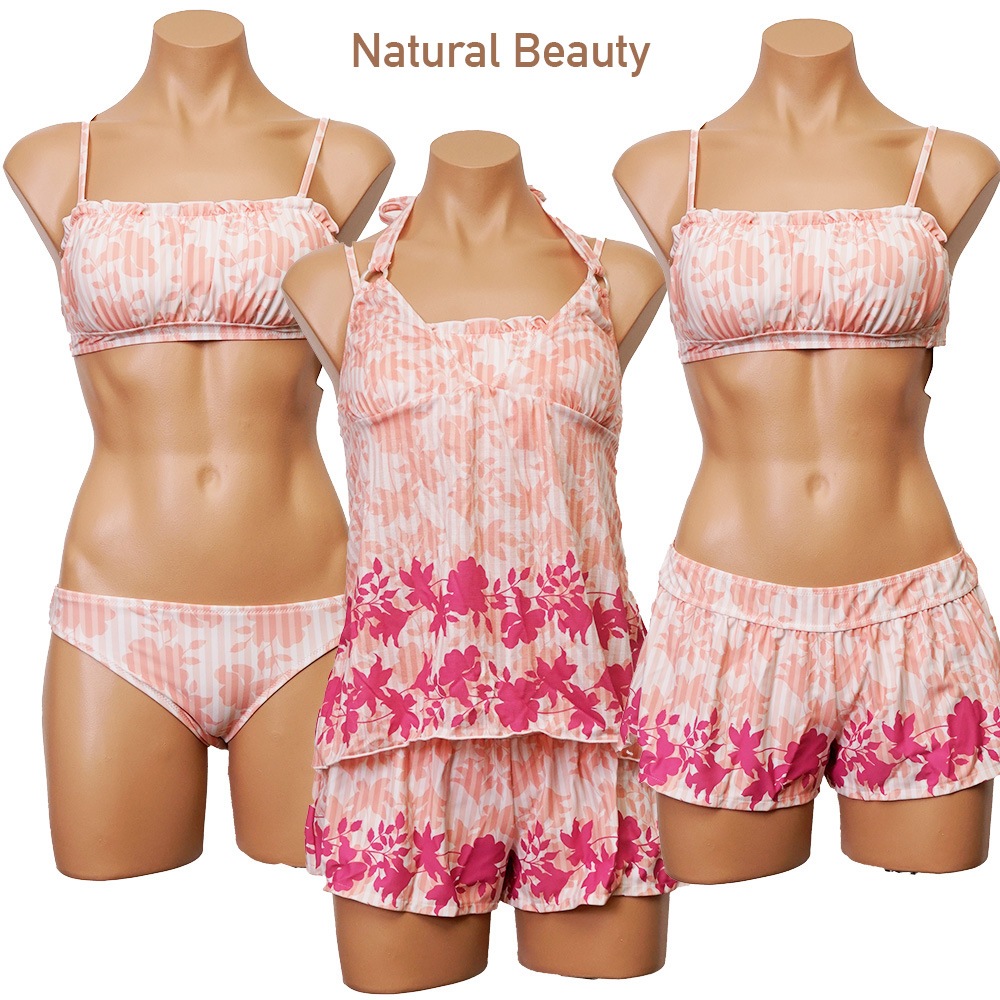 タイムセールナチュラルビューティー 水着 体型カバー タンキニ レディース バンドゥビキニ セット 体型カバー水着 30代 40代 50代 60代 タンキニ水着 ママ水着 セパレート 4点セット ショ