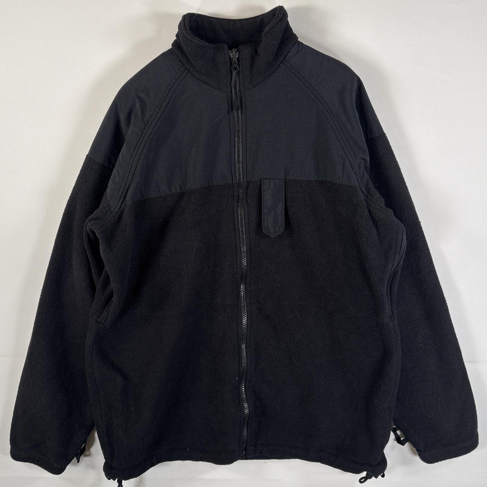 古着 ミリタリー 米軍 ミリタリージャケット フルジップ デナリタイプ Army ドローコード SmallーLong ブラック 無地 メンズ