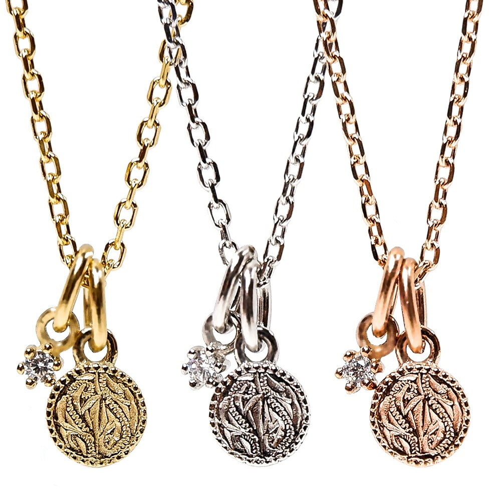 ハワイアンジュエリー ネックレス レディース メンズ ステンレス コイン 金属アレルギー アジャスタ