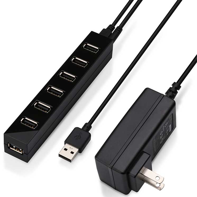 USBHUB2.0 Zシリーズ セルフパワー 7ポート ブラック
