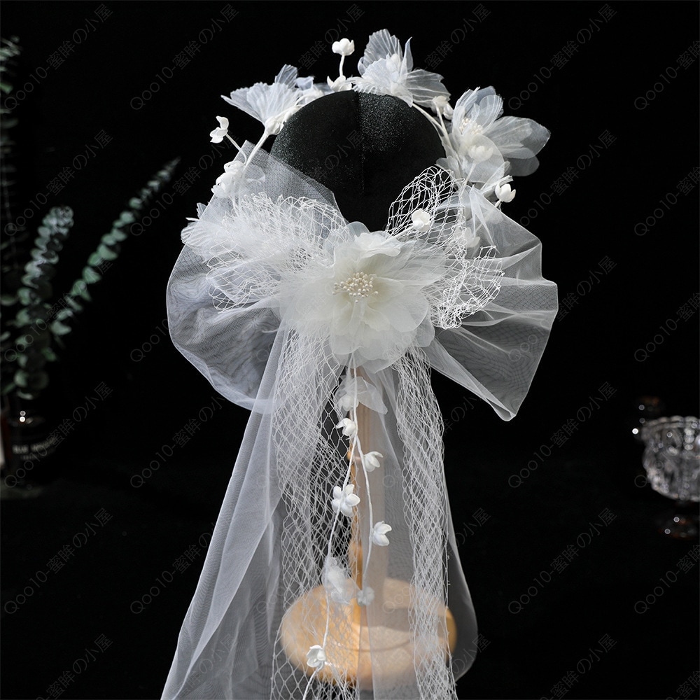 品質保証 レースの花ショート丈ルリボン森系唯美結婚式ロケハンでウエディングドレスの新ヘアアクセサリーを撮影-89 4,636円