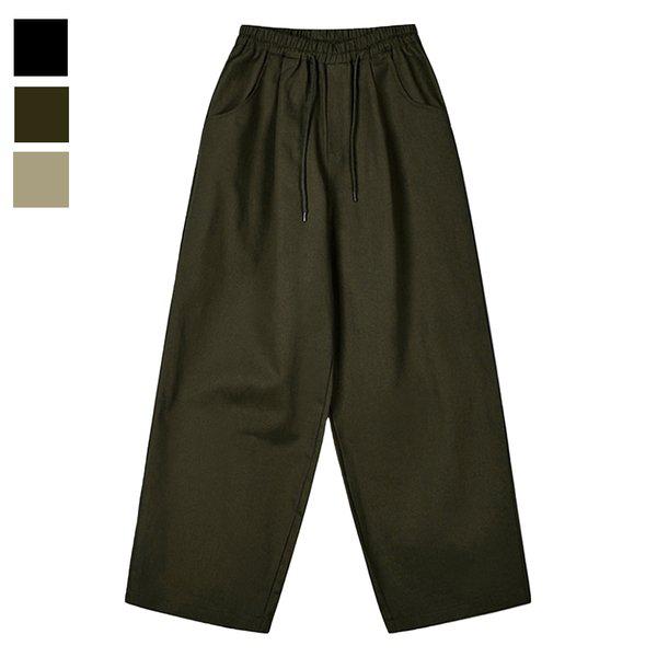 メンズ春秋のワンプリーツワイドバンディングパンツGN-PTA-Q016-カーキ