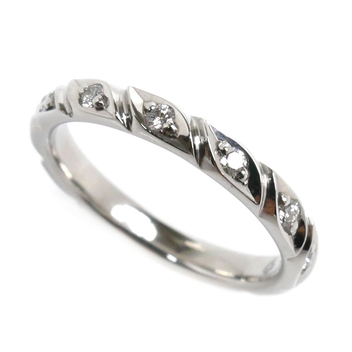 Chaumet ショーメ Pt950プラチナ トルサード 8P ダイヤ リング・指輪 082724-048 ダイヤモンド 8号 48 3.6g レディース 中古 美品