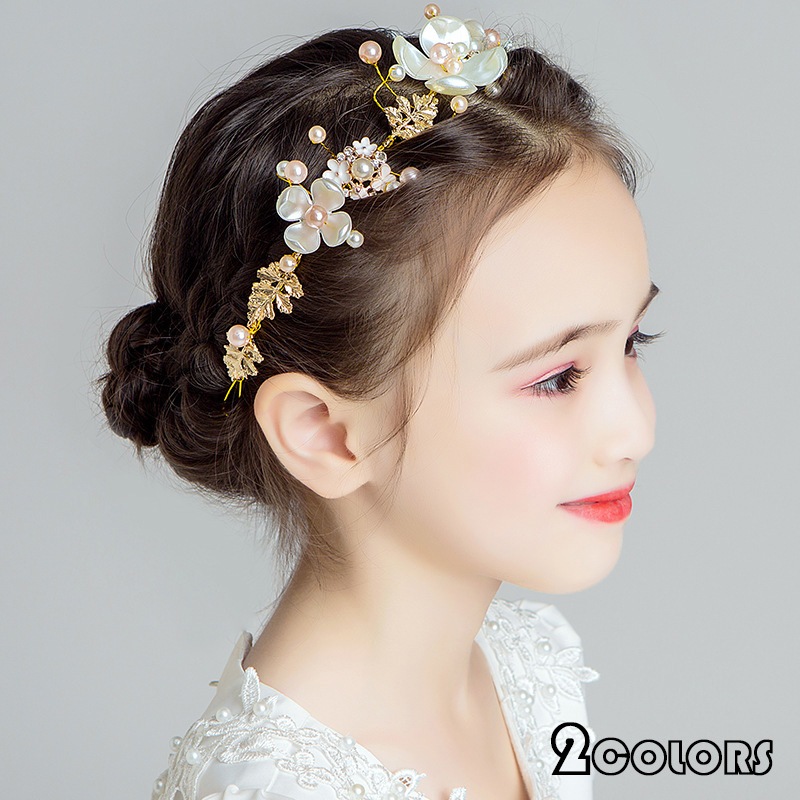 髪飾り 花 子供 直営店に限定 発表会 子供ドレス 七五三 アクセサリー 子供用小物 キッズ 女の子 花びら パール付き ガールズ フォーマル カチューシャ 子供ヘッドドレス 花飾り フラワーガール