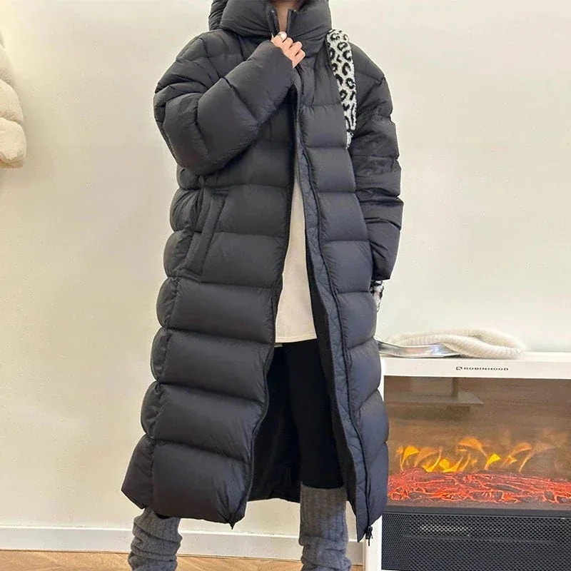 防寒 グースダウン 加厚 大布団型 ダウンジャケット レディース ロング 2026冬 新作 無裏地直充填 シュークリーム 10,649円