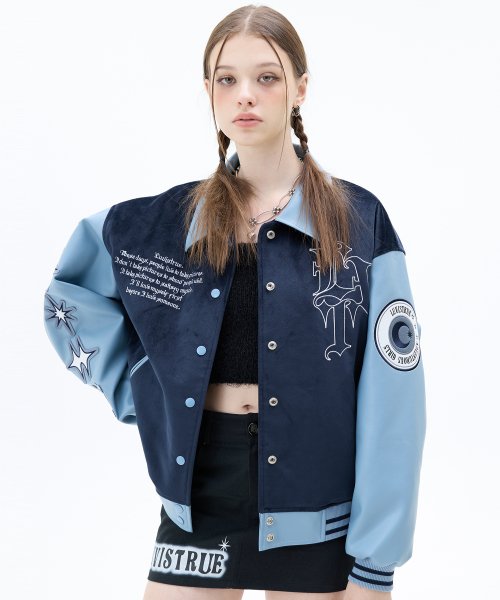 LUV IS TRUE★韓国★日本未入荷 MZ LVT VARCITY JACKET/追跡あり ☆LUV IS TRUE☆ MZ LVT VARCITY JACKET