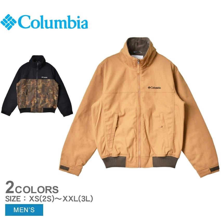 コロンビアロマビスタスタンドネックジャケット XM5673 メンズ アウター ジャケット フリース ナイロン裏地 長袖 上着 羽織 防寒 キャンプ アウトドア スタンドネック フォレスト柄 無地