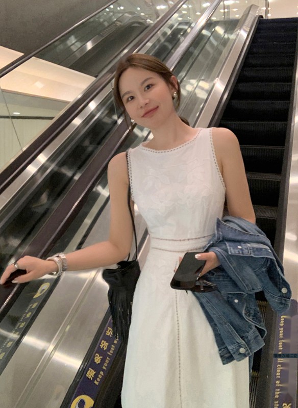 WXLSTUDIO 紙に花_重工業ポジショニング刺繍コットンホワイト気質ロングスカート/スカート/トップ